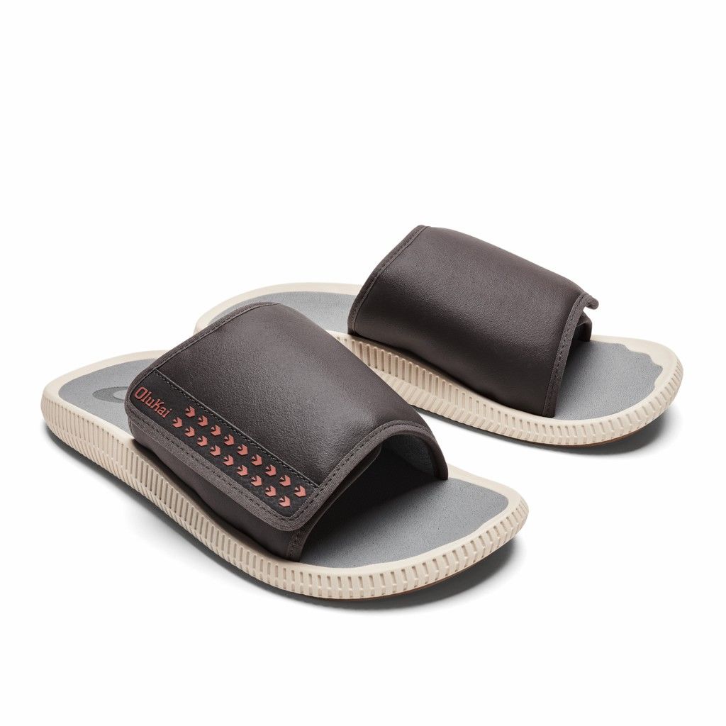 Olukai Men's Ulele Olu Slide - Pavement / Poi US519-873